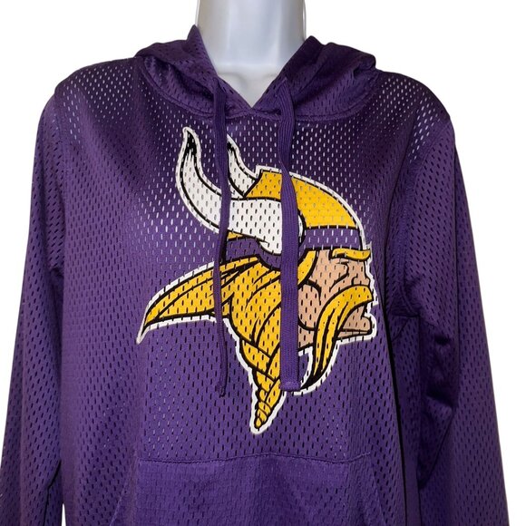 NFL Team Apparel Minnesota Vikings Mesh Shirt M Hoodie Football Purple - Picture 2 of 11